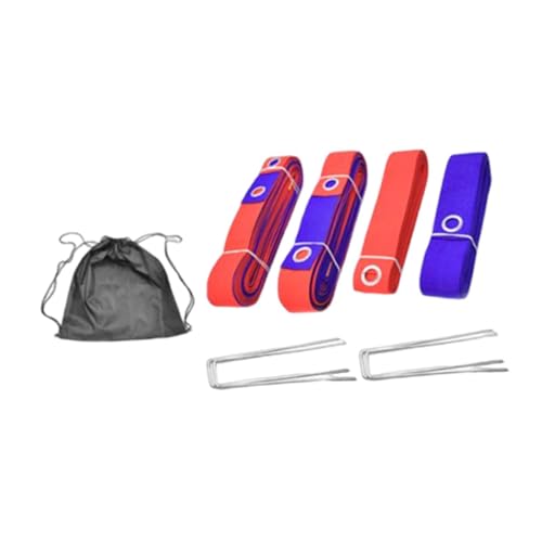 Yiju 4Pcs Professional Beach Volleyball Lines Volleyball Court Cords Match with Stakes Game Competition 8 M 16 M for Grass Outdoor - color: Red Blue