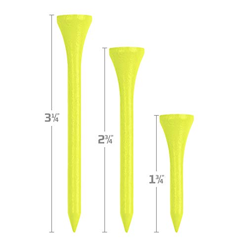 Izzo Wood Golf Tees (200 Pack) - color: Neon Yellow, style: 1.75 Inch