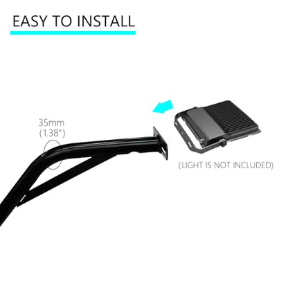 Basketball Hoop Light Bracket, Fit 5*5, 6*6, 6*8, 8*8, 8*12 Inch Square Pole, Fit Various LED Lights and with Solar Panel Install Location, Powerful & Durable, Easy Installation, LIGHTS NOT INCLUDED