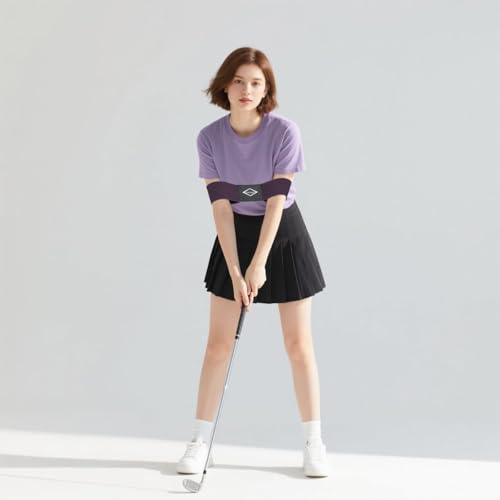 Scott Edward Pro Golf Swing Training Aid,Swing Correcting Arm Band Correct Training Swing Gesture Alignment Practice Tool for Golf Beginners,Woman,Girl,Female(Purple)