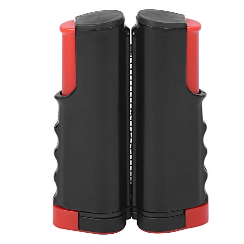 LIZEALUCKY Table Tennis Net Rack Portable Telescopic Adjustable for Pong Players - color: Wavy edge black and red