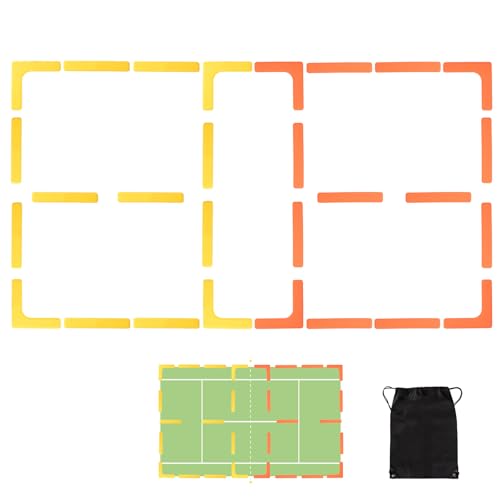 Hikeen Court Lines Marker Kit Anti-Slip and Wind-Resistant Throw Down Markers 28pcs or 84pcs, Pickleball Net Court for Outdoor Indoor Court