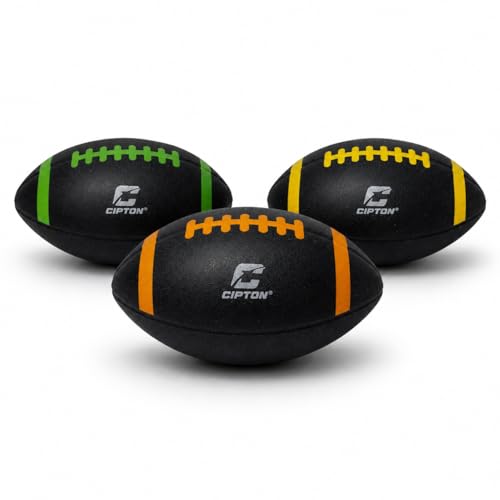 Cipton Silent Mini Foam Footballs 3 Pack – 7.5 Inch Soft Footballs with Realistic Weight, Low Noise Foam Footballs for Indoor & Outdoor Practice & Training - color: MIdnight Assorted