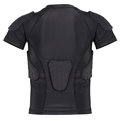 Youth Padded Compression Shirt Rib Protector for Football Protective Gear Baseball Padded Shirt Kid Child Boys
