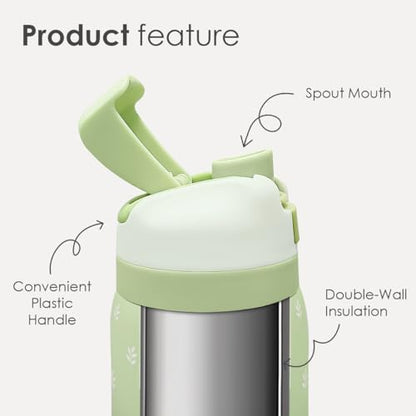 Botanical Insulated Stainless Steel Water Bottle with Straw for Sports and Travel, 32oz, Gifts for Women Girls Friends Teens Birthday Christmas - color: Botanical