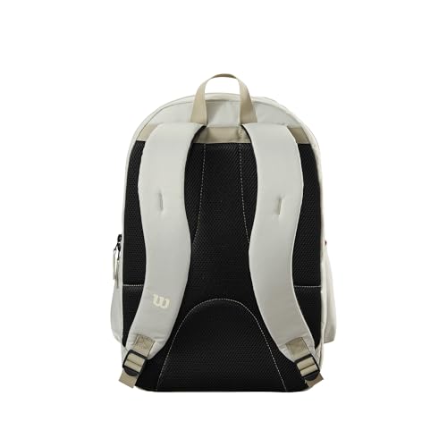 WILSON 2025 Team Tennis Racket Bags - color: Oats/Red, size: Holds up to 2 Rackets