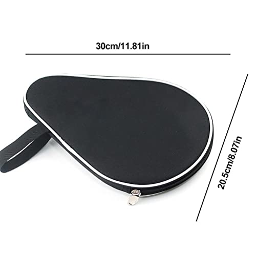 Table Tennis Racket Case Cover Paddle Carry Bag with Ball Storage Pocket Paddle Bat Cover Carry Bag - color: black