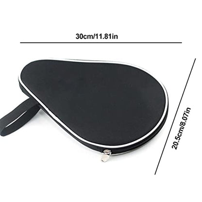 Table Tennis Racket Case Cover Paddle Carry Bag with Ball Storage Pocket Paddle Bat Cover Carry Bag - color: black