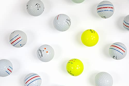 Clean Green Golf Balls 24 Recycled Used Golf Balls for Callaway ERC Triple Track Golf Ball Bulk Mix - Cheap Golf Balls Good Condition - includes for Callaway Golf Balls for Men and Mesh Carrying Bag
