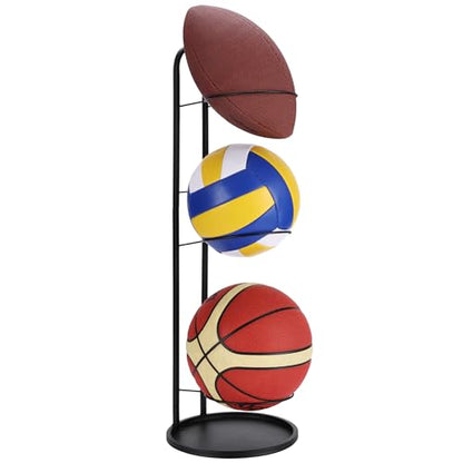 Navaris Football Stand - Sport Ball Storage Rack - Sports Equipment Display Stands - Ideal for Garages, Gyms, Entrances - Ball Holder for Football, Basketball & More - 70 x 24.5 cm