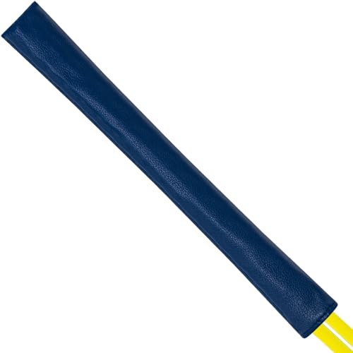 Golf Alignment Stick Cover Premium Leather Perfect Cover for Alignment Sticks Classic Blank Direction Rod Design Alignment Sticks Holder Golf Club Protector Holds 2 Sticks. - color: Blue