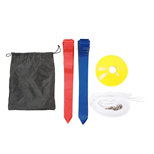 Flag Football Belt Set - 14 Adjustable Nylon Belts 42 Detachable PVC Flags 12 Training Cones for Team Sports - color: Red+blue