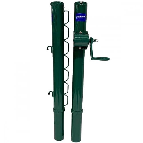 Permanent Pickleball Court Package (Includes Regulation Size Net, Inground Post, Post Sleeves, Center Strap and Pipe Anchor) - Everything Needed for a Regulation Size Court