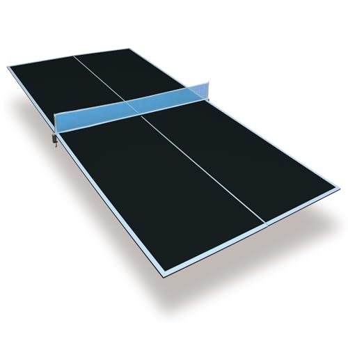 7/8/9ft Mid-Size Ping Pong Conversion Top with Net Set for Billiard and Pool Tables - Regulation Top Converts Billiards into Ping Pong Table Blue/Green/Black
