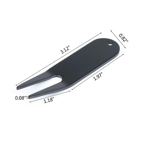 Metal Golf Divot Tools Bending Golf Divot Repair Tool Golf Ball Mark Fairway Repair Fork Golf Green Repair Tool 4 Pieces (Black)