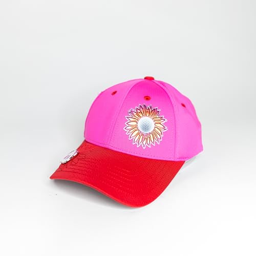 Ladies Adjustable Hats - Tee Holder with Tees & Bill Magnet with Ball Marker - 100% Custom Made - color: Galentines Bonk, style: Offset