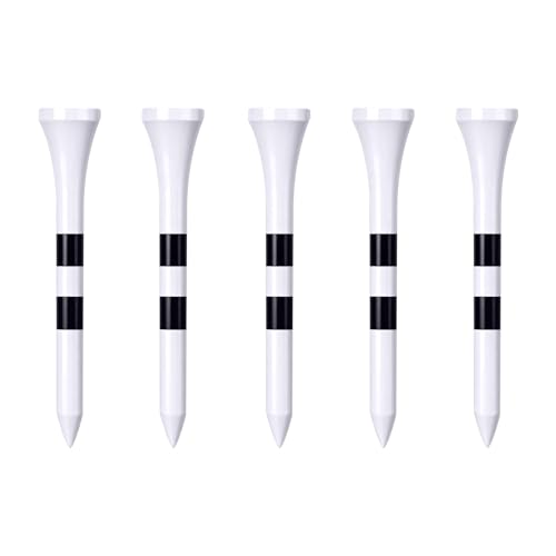 Wooden Golf Tees 3-1/4", 2-3/4", 2-1/8", 1-1/2" Available, 100 Count (Natural Color, White, Black, Blue, Red, Green, Yellow, Pink, Orange) - color: white, size: 2 1/8 Inch