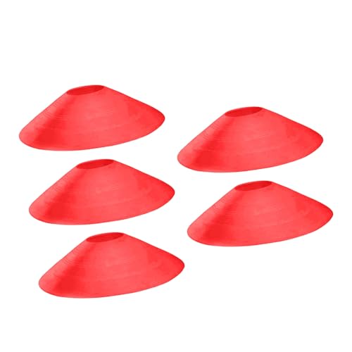 5Pieces High Visibility Markers Sport Training Discs Nonslip Perfect for Team Exercises and Safe Playgrounds Use - color: Red