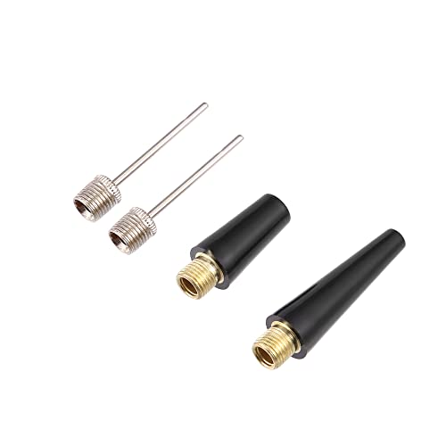 X AUTOHAUX 1 Set Portable Air Pump with Inflation Needle Tapered Nozzles Extension Hose for Bicycle Wheel Tire Inflator