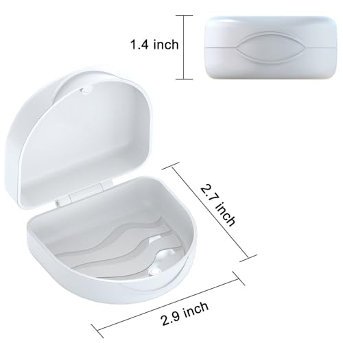 Orthodontic Mouthguard Case Dental Retainer Case-White - color: White