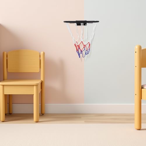 1 Set 9.8inch Basketball Rim - Replacement Breakaway Wall-Mounted Basketball Net with Hoop - Indoor Sport Goal Over The Door for Indoor Outdoor Playroom Or Living Room