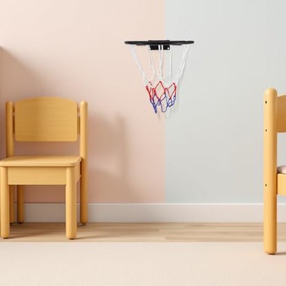 1 Set 9.8inch Basketball Rim - Replacement Breakaway Wall-Mounted Basketball Net with Hoop - Indoor Sport Goal Over The Door for Indoor Outdoor Playroom Or Living Room