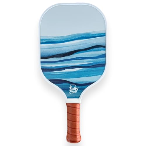 Rally Club Pickleball Paddles for Men Women | Carbon Fiber Polymer Honeycomb Composite Core | Lightweight Durable | Uniquely Designed Stylish for Singles Doubles - color: Cove