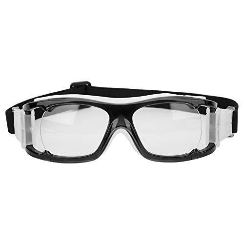 Basketball Training Goggles Frame, Protective Sports Glasses with AntiFog AntiScratch Windproof Lenses Adjustable Strap for Cycling Football Hiking Climbing (Black)