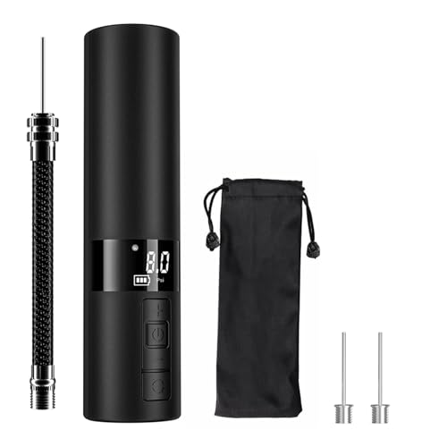 Electric Balloon Pump, Portable Battery-Powered Balloon Pump with LCD Display and Needle, 12 PSI Mini Air Pump, Suitable for Basketball, Soccer, Volleyball, and Rugby Balls.