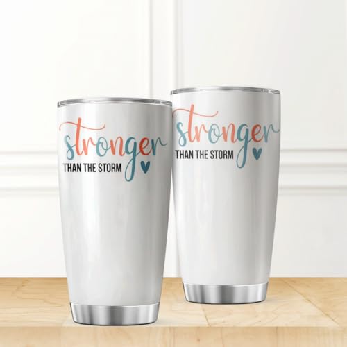 CUBICER Stronger Than The Storm Inspirational Quote 20 Oz Stainless Steel Tumbler For Women Motivational Gift Travel Mug Coffee Iced Drink Hot Cool Heat Tea Bottle Outdoor Insulated - color: Motivational Quote D0