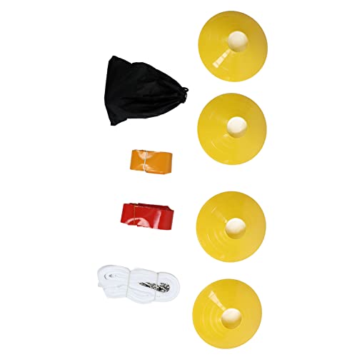 Flag Football Set 10 Player Football Belts Flags Kit With 30 Flags 4 Cones For Kids Teens And Beginners Safe Non Collision Sport Game PVC Ribbon Material White Belts (Red and Yellow)