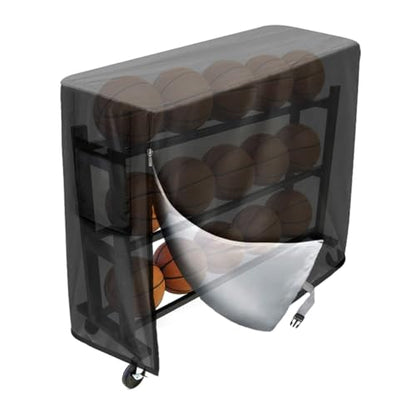 Basketball Rack Cover Garage Ball Storage Rack Cover Waterproof Sports Equipment Organizer Cover Dustproof Outdoor Indoor Ball Storage Rack Cover