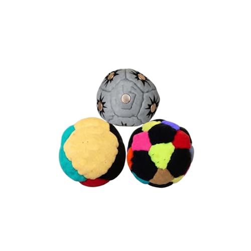 Footbag Hacky for Adults 6cm / 2.37" Plush Soft Soccer Balls - Safe Indoor & Outdoor Play - Super Quiet Stuffed Kickball for Home & Garden (No Hard Plastic) - color: C03