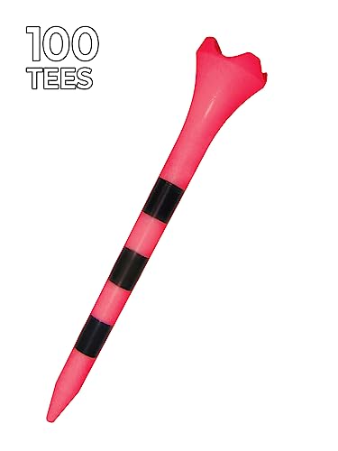 3-1/4" Pride Performance Golf Tee Striped, 100 Count - color: Citrus Pink