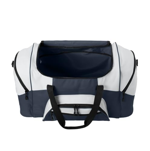 Personalized Large Duffel Bag, Football, Soccer, Basketball, Baseball Duffle Bag, Athlete Gift, Sport Bag, Embroidered Name, Navy/Grey - color: Navy/Grey