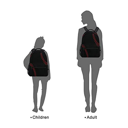 STAYTOP Black Baseball Laces Backpacks Travel School Bags for Boys Girls School Computer Backpacks Book Bag Travel Hiking Camping Daypack - color: Black Baseball