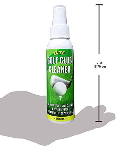 Lifestyle Basics Bite Golf Club Grip Cleaner Spray | Keeps Clubs, Irons, and Drivers Clean | Use With Cloth, Brush, or Bottle Brush Refill | Restore Grip Tack