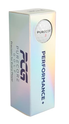 PURECORE Performance+ Distance Golf Balls – Premium 3-Piece Urethane | 98 Compression | Extra Soft Feel, Predictable Flight, Balanced Spin & Consistent Distance