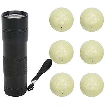 RiToEasysports 6PCS Golfs Fluorescent Light, Night Practice Training Ball for Men Women for Backyard Putting Greens