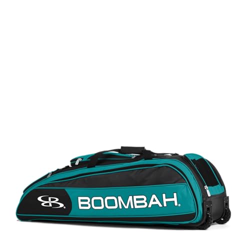 Boombah Beast Rolling Bat Bag - Multiple Color Options - Holds 8 Bats, Glove and Shoe Compartments - color: Black/Teal