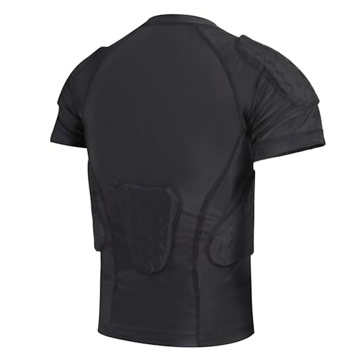 Youth Padded Compression Shirt Rib Protector for Football Protective Gear Baseball Padded Shirt Kid Child Boys