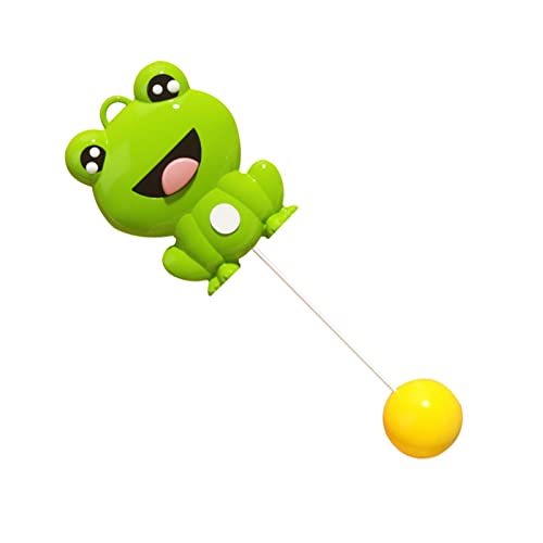Table Tennis Trainer, Cute Kids Tennis Racquet Badminton Tennis Racket Sports Game Indoor Hanging Elastic Shaft Automatic Winding Educational Exercise for Kids Self Practice - size: Frog Style