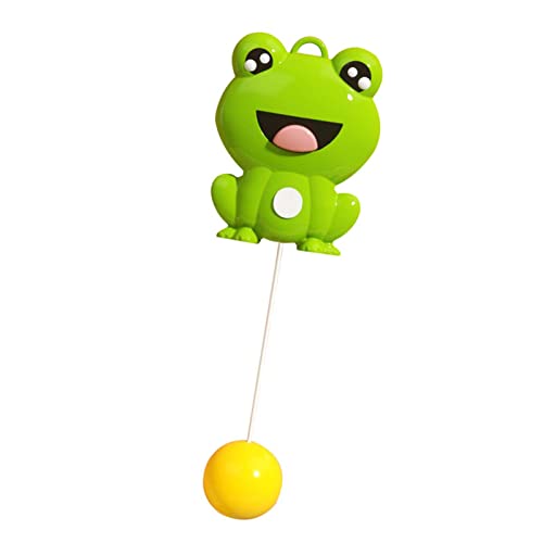 Table Tennis Trainer, Cute Kids Tennis Racquet Badminton Tennis Racket Sports Game Indoor Hanging Elastic Shaft Automatic Winding Educational Exercise for Kids Self Practice - size: Frog Style