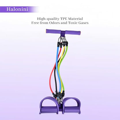 Adjustable Foot Pedal Resistance Band, Durable Foot Pedal Resistance Trainer with Bag. Multifunctional Pedal Puller Resistance Rope with Handles. Fitness Equipment for Women and Men.