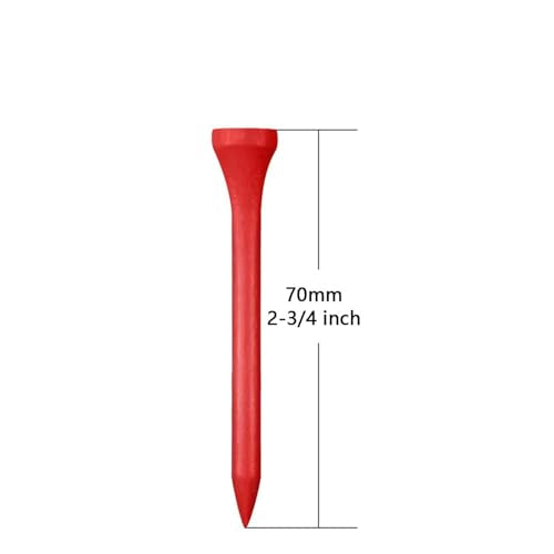 Wooden Golf Tees 3-1/4", 2-3/4", 1-1/2" Available,100 Count (Natural Color, White, Black, Blue, Red, Pink)