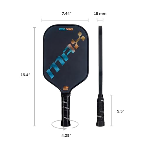 Premium Carbon Fiber Pickleball Paddle with Thermoformed Body, Foam Edge Walls & CAS/CFS Spin Surface – USAPA Approved, Tournament-Grade Power, Spin & Extended Play Durability - Premium Cover Included