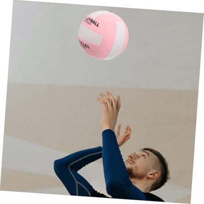 Soft Touch PU Volleyball for Indoor Training and Official Matches Ball with Control and Stability Eye-catching Pink and White Design for Sports Equipment