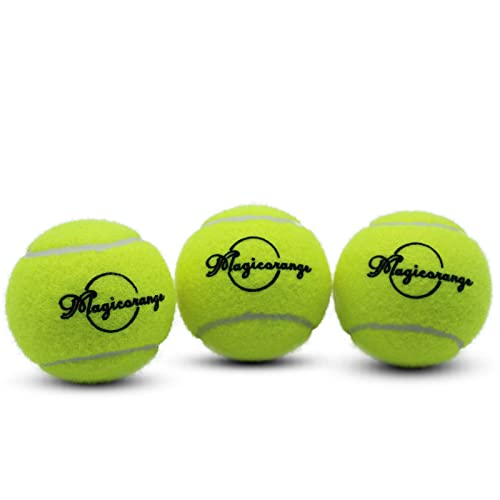 Magicorange Tennis Balls, 3 Pack Advanced Training Tennis Balls Practice Balls, Pet Dog Playing Balls, Come with Mesh Bag for Easy Transport, Good for Beginner Training Ball (Yellow)