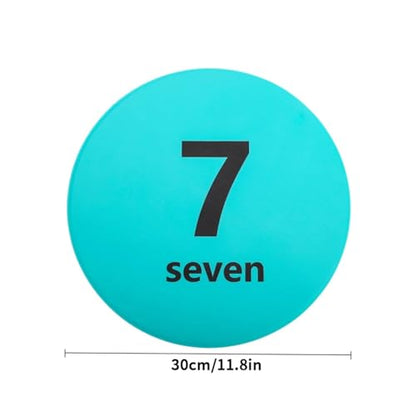 Spot Markers 1 Set of 10 with 30cm Flat Soft Landmark Pad English Alphanumeric Sign Pad Landmark Pad Roadblock Football for Training Exercise Drills Gym Football
