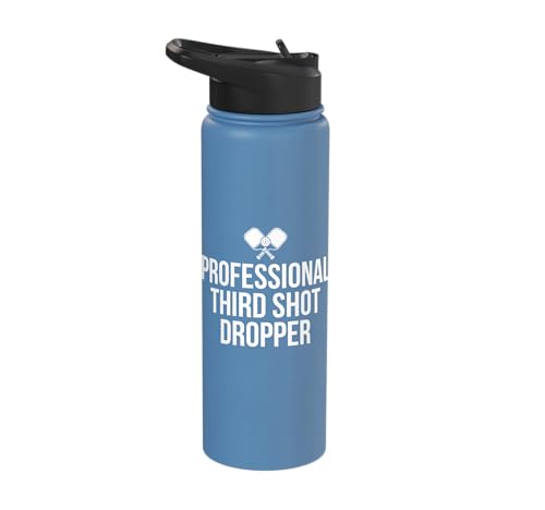 Professional Third Shot Dropper Pickleball Player Design Stainless Steel Insulated Water Bottle - color: Light Blue